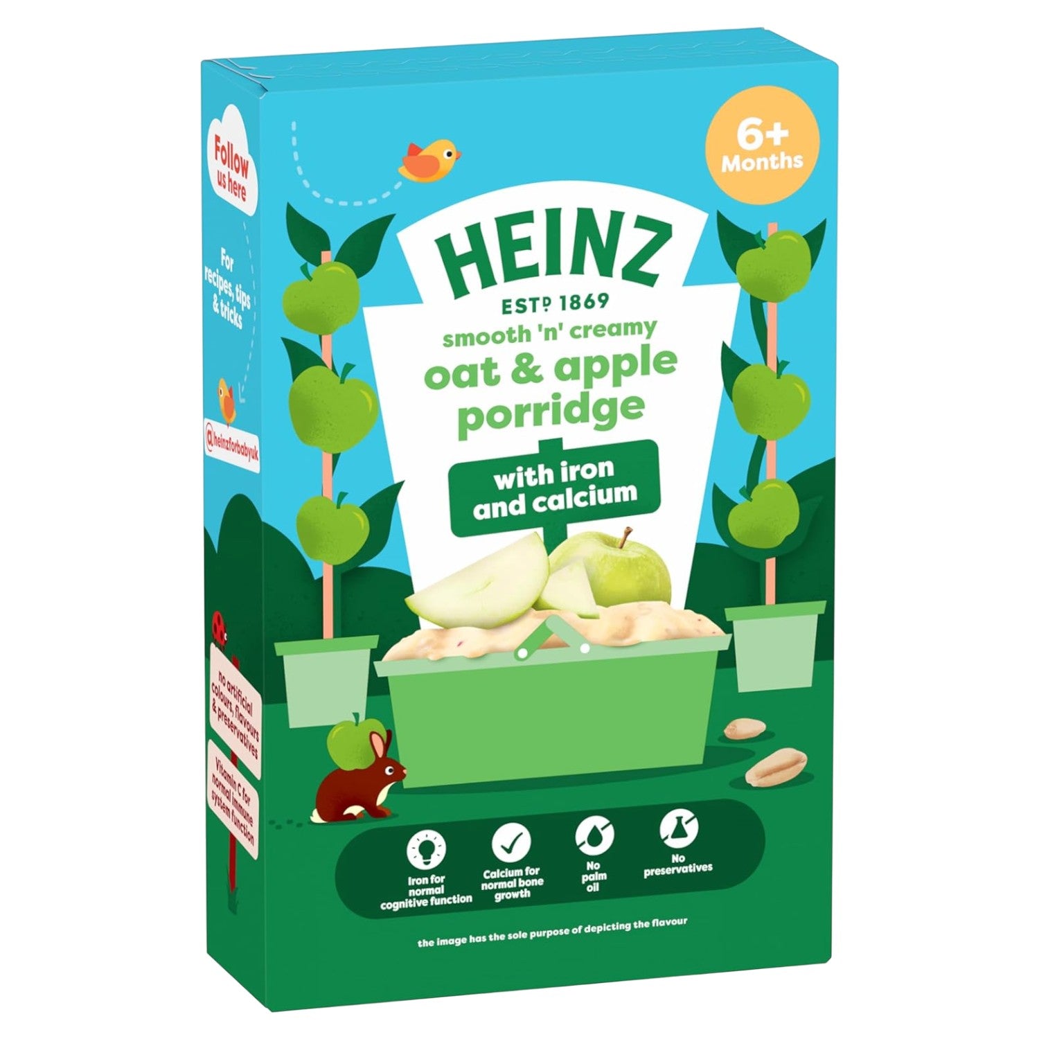 Heinz Baby Cereal, Oat & Apple Porridge (6m+) - 125g (Pack of 1)