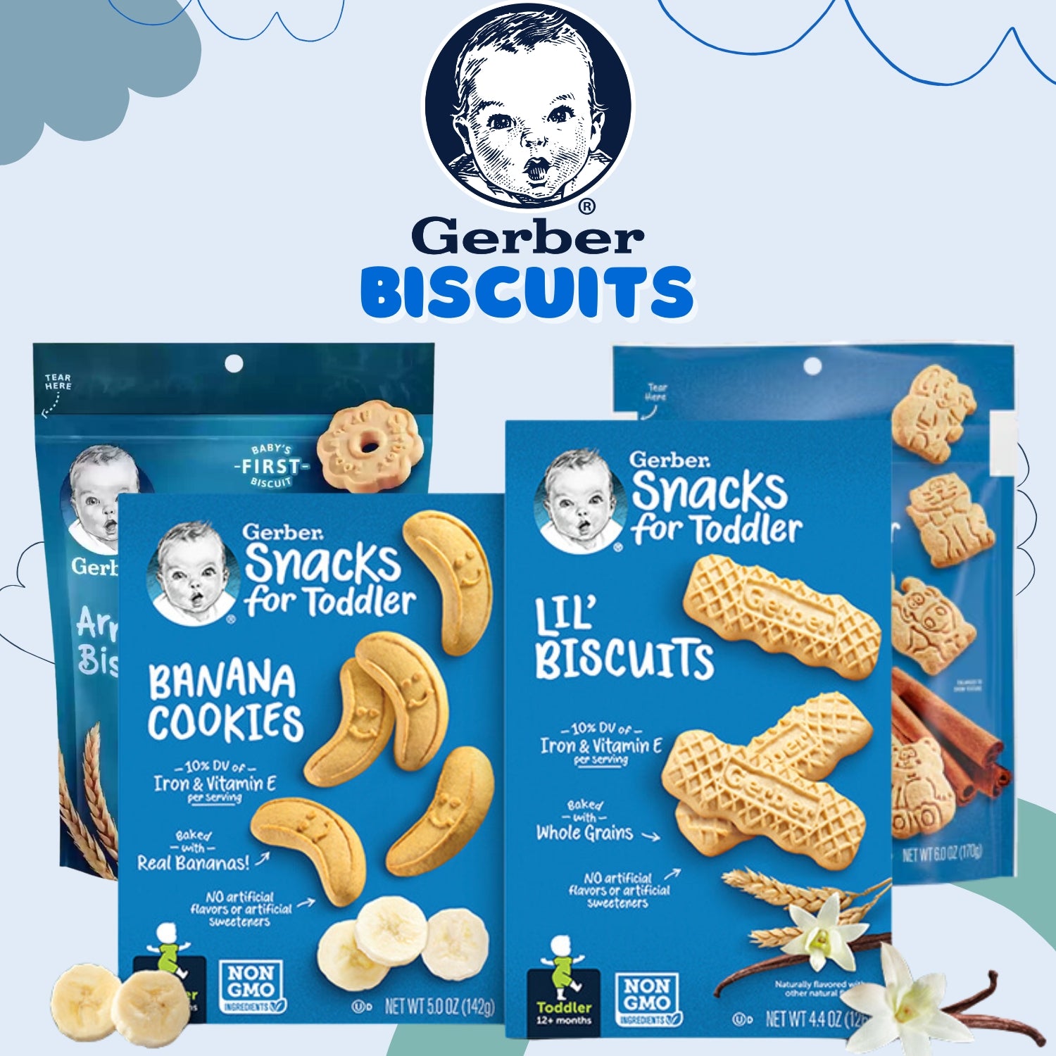 Gerber Snacks for Baby, Animal Crackers for Toddler Cinnamon
