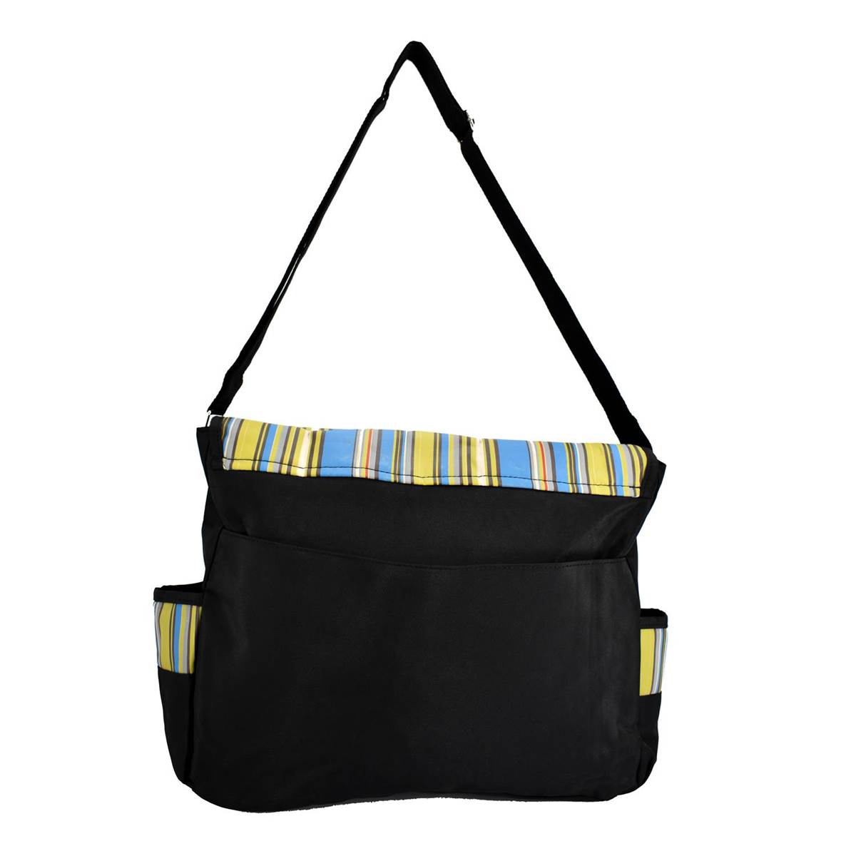 Bundle Mother Bag with Diaper Changing Mat - Black/Multistrip