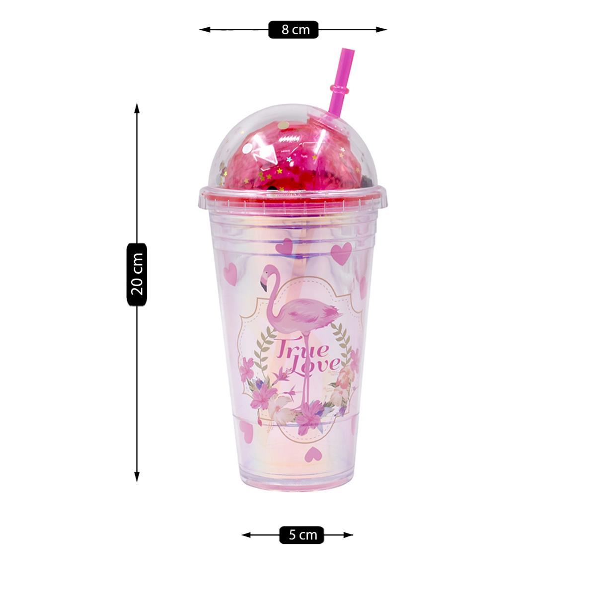 Acrylic Sipper, Cup, Tumbler Frosted with Straw and Lid - 270ml (BL-038-A)