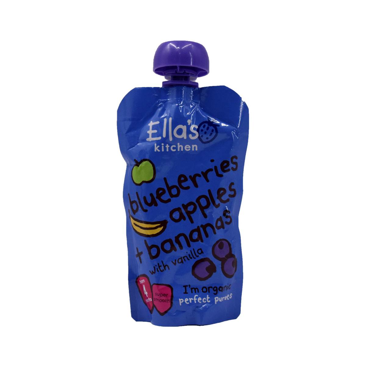Ellas Kitchen Blueberries Apples + Bananas with Vanilla - 120g