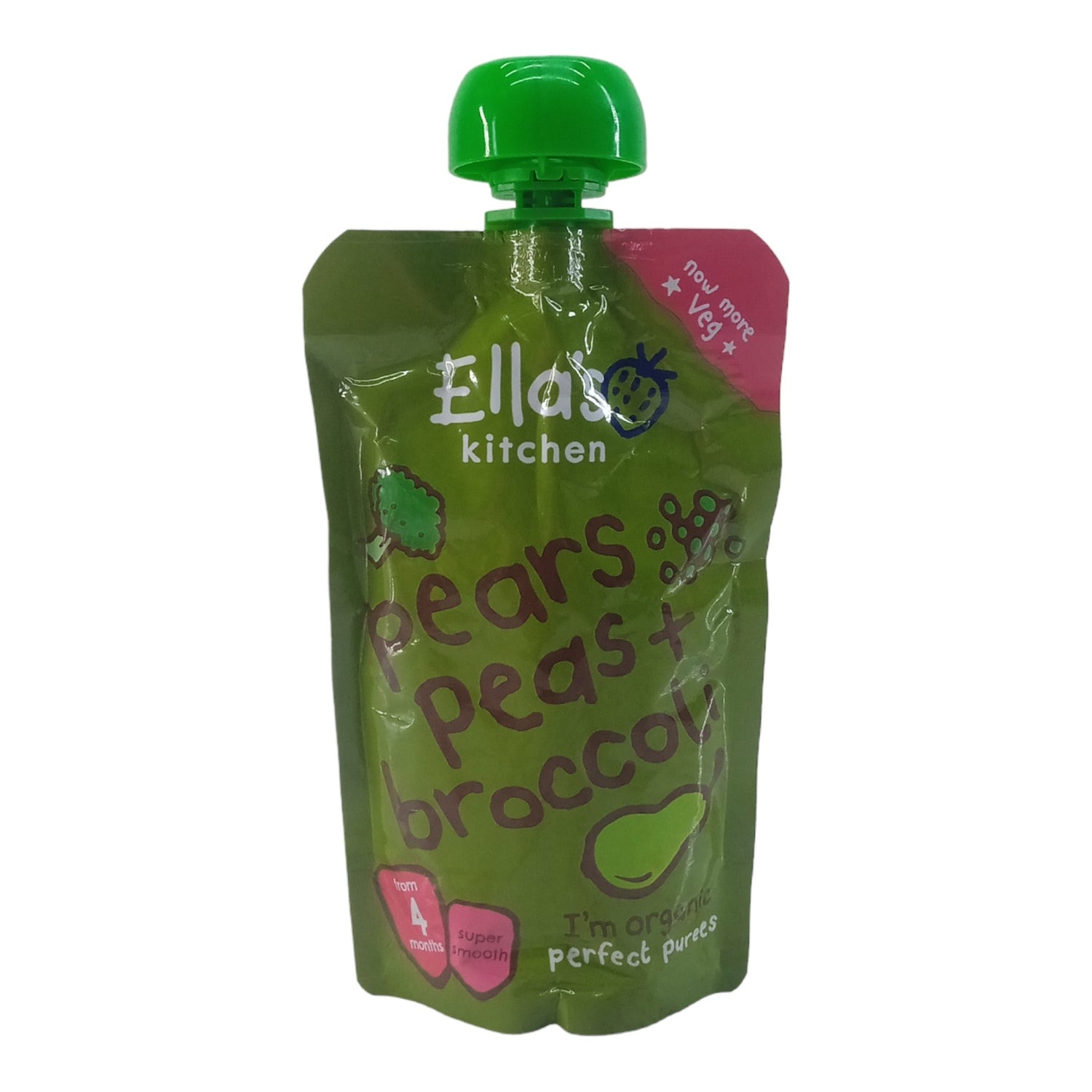 Ellas Kitchen Pears, Peas + Broccoli - 120g