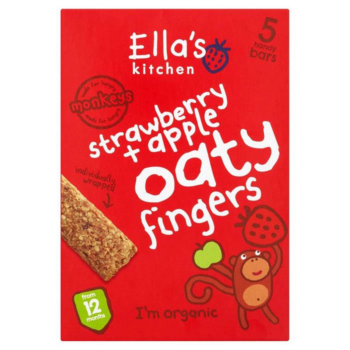 Ellas Kitchen Strawberry + Apple Oaty Fingers - 125g