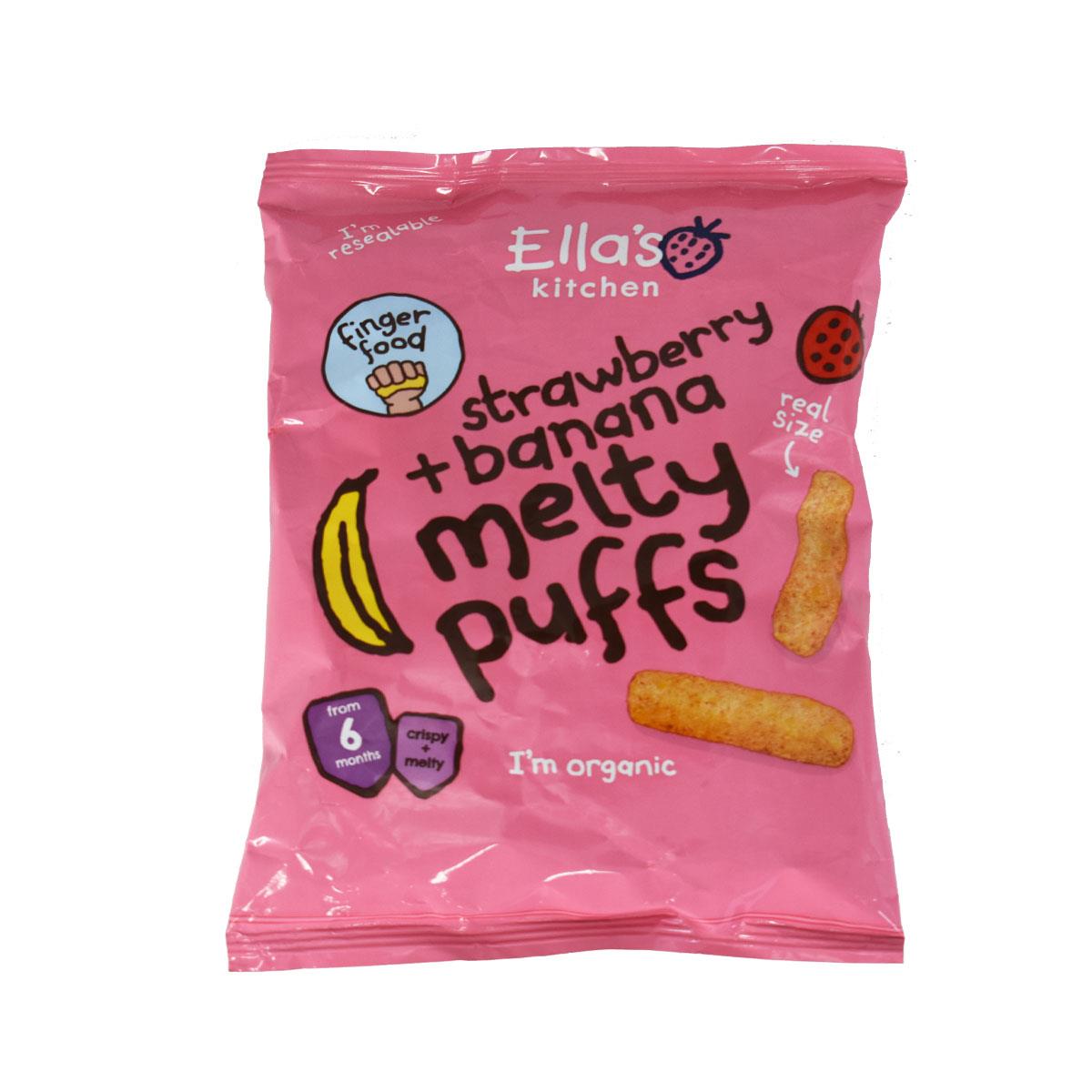 Ellas Kitchen Melty Puffs, Strawberry + Banana - 20g