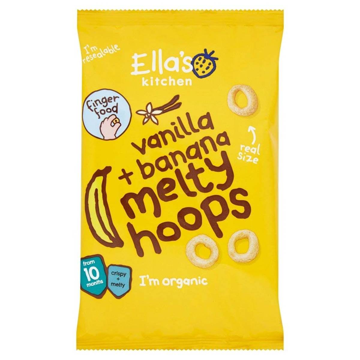 Ellas Kitchen Vanilla + Banana Melty Hoops - 20g