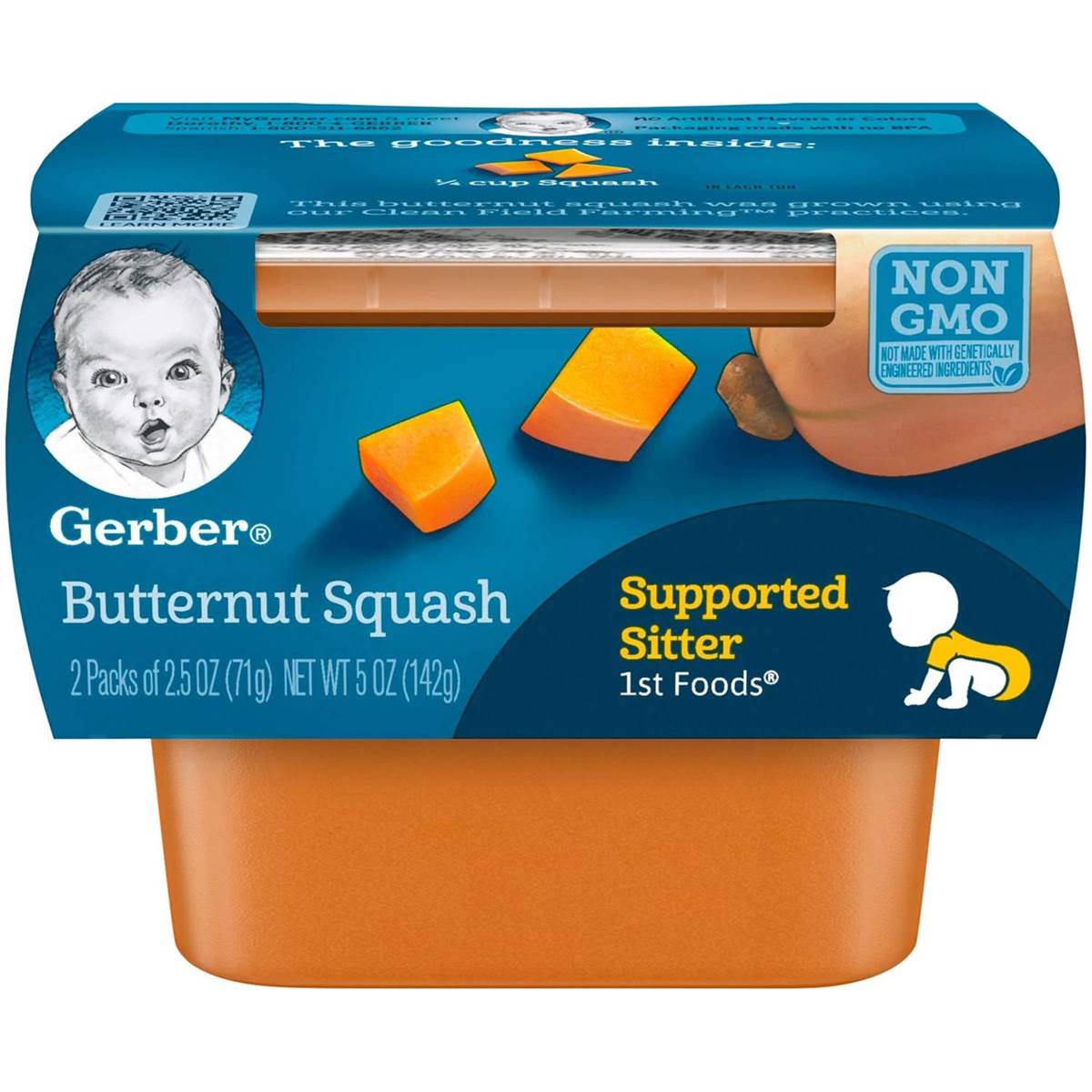 Gerber 1st Foods for Supported Sitter - Squash (2x56g)