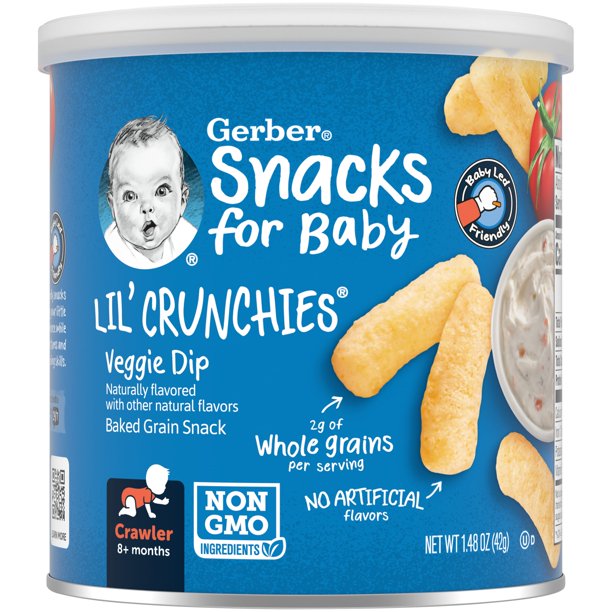Gerber Snacks for Baby, Lil Crunchies (1.48oz) - Veggie Dip