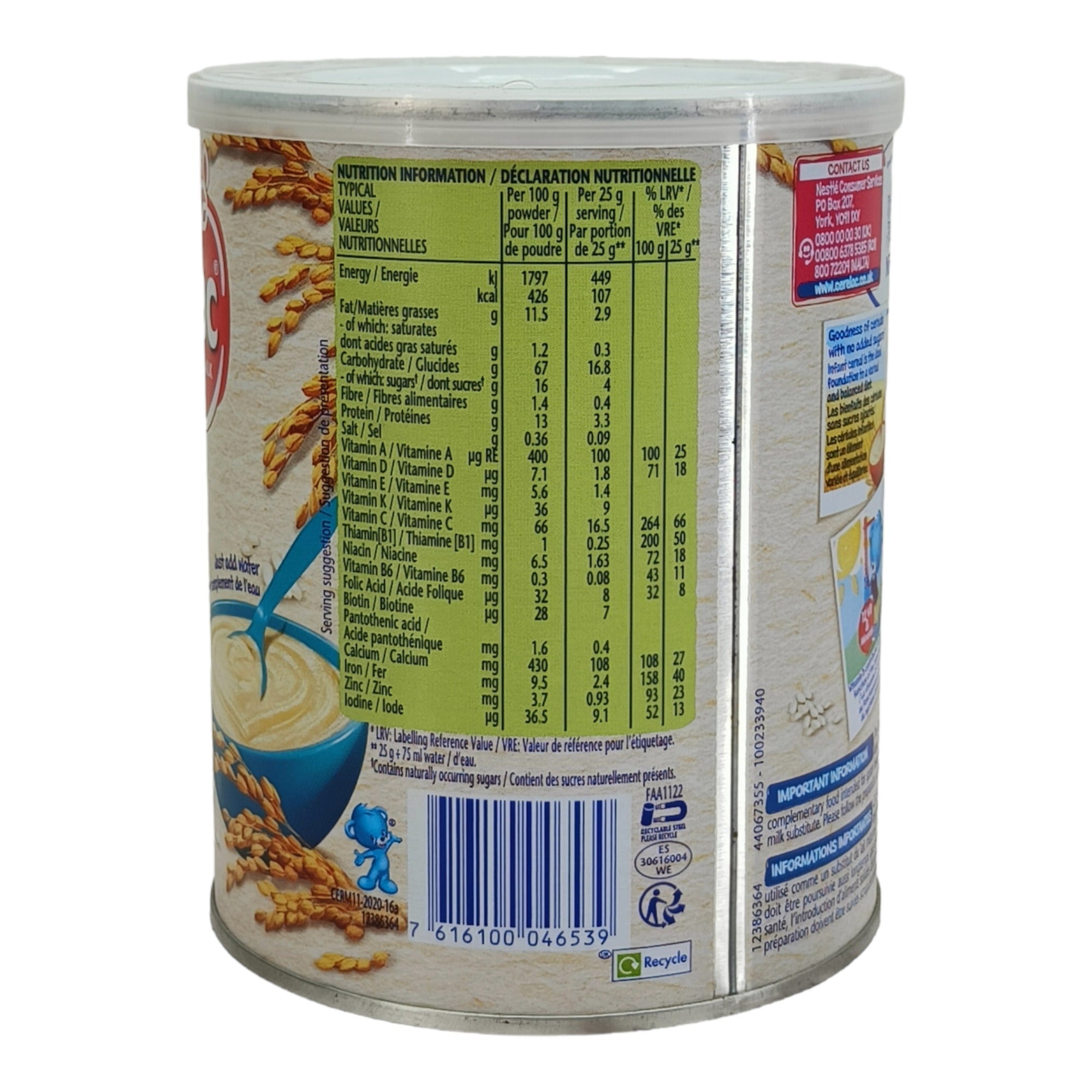Nestle Cerelac Rice With Milk - 400g (Gluten Free)