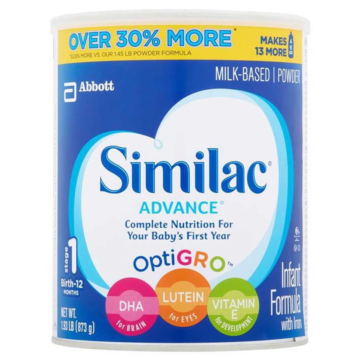 Similac Advance OptiGro Infant Formula - 873g (USA)