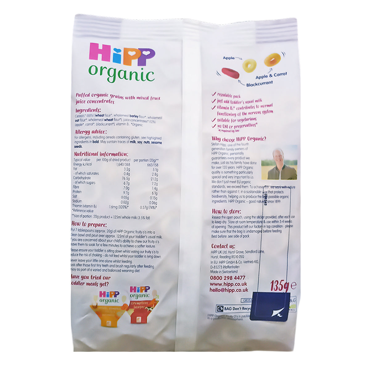 Hipp Organic Fruity O's Puffed Organic Grains (15m+)