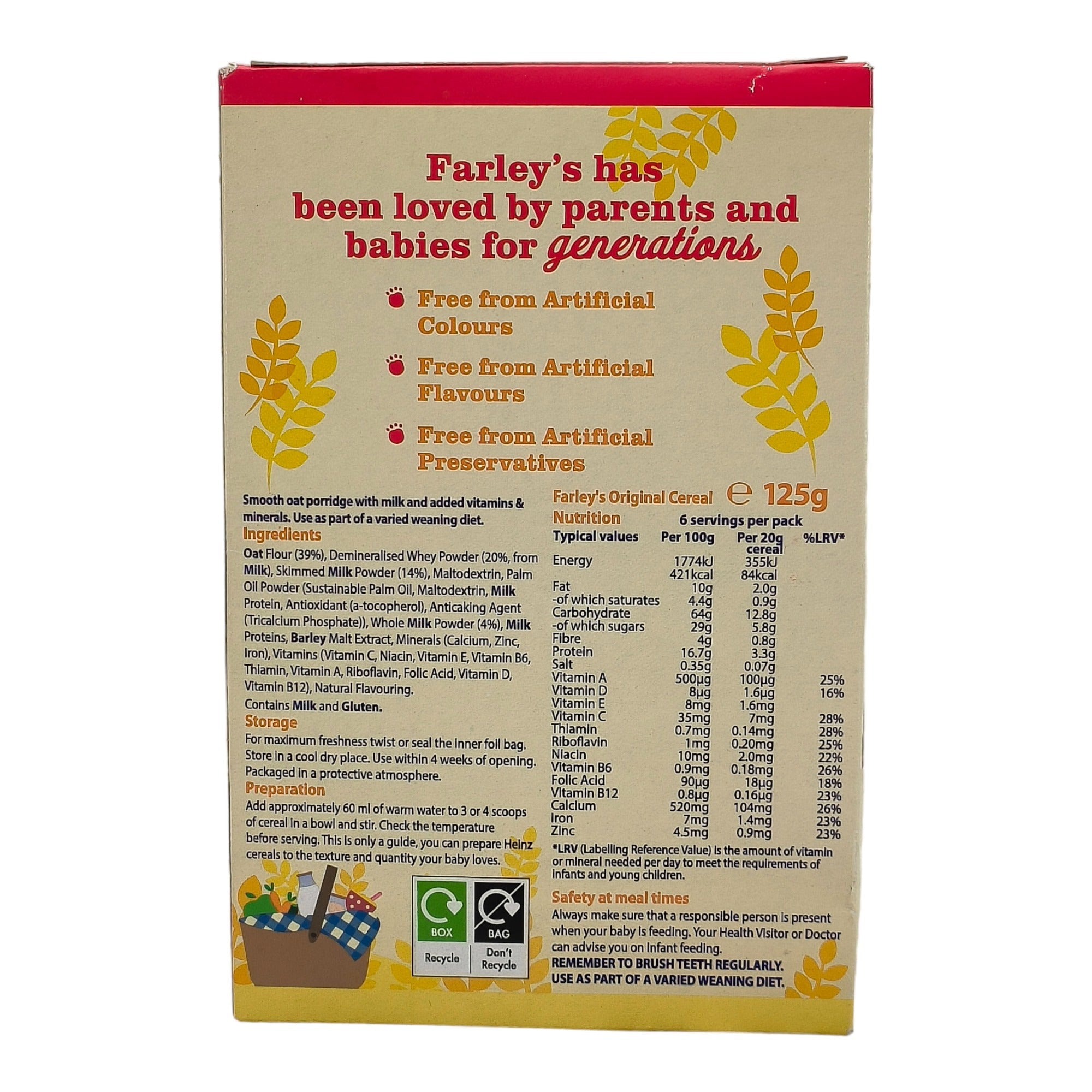 Farleys Cereals Original Oat (6m+) - 125g